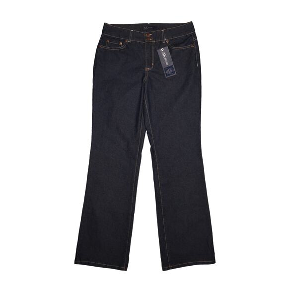 ANNE KLEIN NEW $89 Dark Wash Metropolitan‎ Boot Cut Stretch Denim Jean Size 6 - Picture 1 of 3